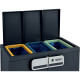 POUBELLE TRI SELECTIF  +ARMOIRE DE TRI SÉLECTIF 40 LITRES X3 SMARTRECYCLABLE PAPERFLOW L66Xl40XH88 CM + FERMETURE 