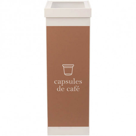 POUBELLE TRI SELECTIF  CAPSULES DE CAFE  BLANC  60L L36,3 H76 P26,3 CM PAPERFLOW 