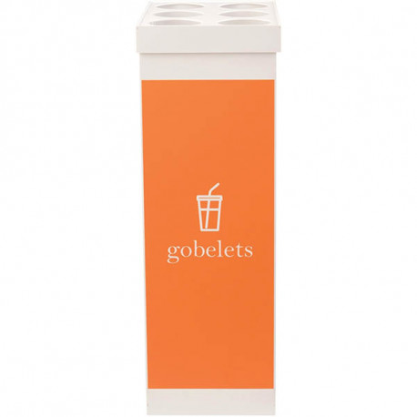 POUBELLE TRI SELECTIF GOBELETS BLANC  60L + COUVERCLE  L36,3 H76 P26,3 CM PAPERFLOW 