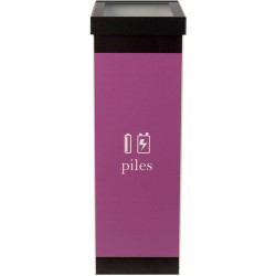 POUBELLE TRI SELECTIF  PILES NOIR  60L  + COUVERCLE L36,3 H76 P26,3 CM PAPERFLOW 