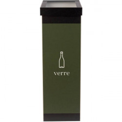 POUBELLE TRI SELECTIF  VERRES NOIR  60L + COUVERCLE L36,3 H76 P26,3 CM PAPERFLOW 