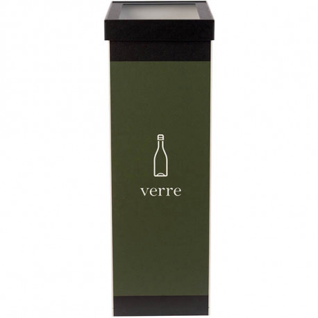 POUBELLE TRI SELECTIF  VERRES NOIR  60L + COUVERCLE L36,3 H76 P26,3 CM PAPERFLOW 