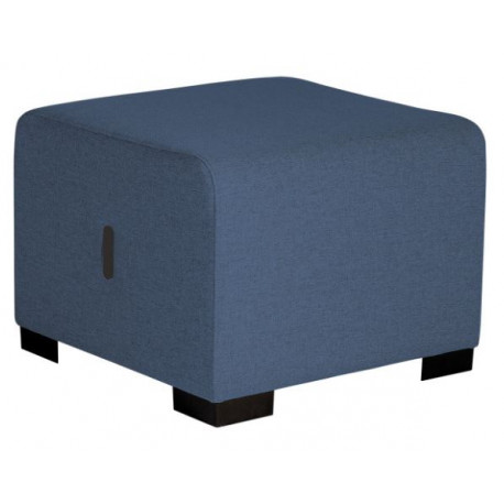Pouf Hizia 1 place bleu denim.H 45 CM X P 60CM X L 60CM Modulable, revêtement tissu polyester. Assemblage facile et sans outil. 