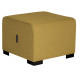 Pouf Hizia 1 place jaune safran. H 45 CM X P 60CM X L 60CM Modulable, revêtement tissu polyester. Assemblage facile et sans outi