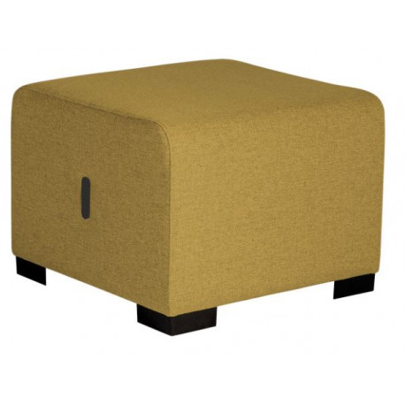 Pouf Hizia 1 place jaune safran. H 45 CM X P 60CM X L 60CM Modulable, revêtement tissu polyester. Assemblage facile et sans outi