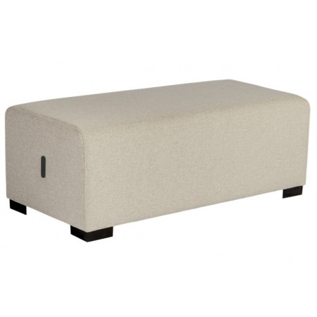 Pouf Hizia 2 places beige sahara H 45 CM X P 60CM X L 120CM . Modulable, revêtement tissu polyester. Assemblage facile et sans o
