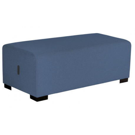 Pouf Hizia 2 places bleu denim.H 45 CM X P 60CM X L 120CM Modulable, revêtement tissu polyester. Assemblage facile et sans outil