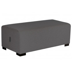 Pouf Hizia 2 places gris anthracite.H 45 CM X P 60CM X L 120CM Modulable, revêtement tissu polyester. Assemblage facile et sans 