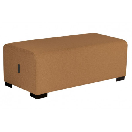 Pouf Hizia 2 places terre de sienne H 45 CM X P 60CM X L 120CM . Modulable, revêtement tissu polyester. Assemblage facile et san