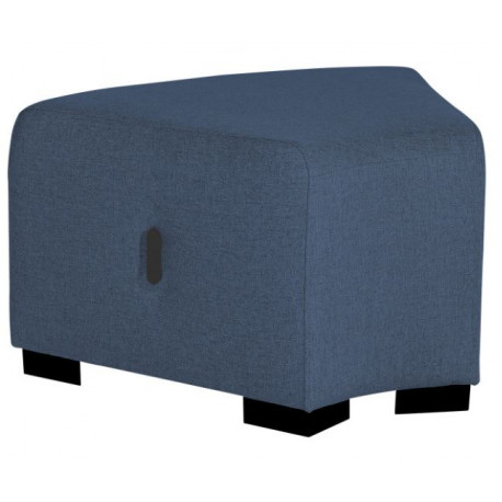 Pouf Hizia angulaire bleu denim.H45 X P60 X L 75CM Modulable, revêtement tissu polyester. Assemblage facile et sans outil. Assis