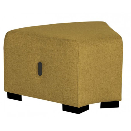 Pouf Hizia angulaire jaune safran H45 X P60 X L 75CM . Modulable, revêtement tissu polyester. Assemblage facile et sans outil. A