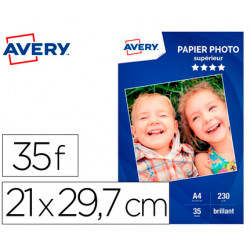 PQT DE 35 FEUILLES PAPIER PHOTO BRILLANT A4 230G AVERY