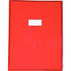 PROTÈGE-CAHIER CRISTAL 24 X 32 CM 22/100 COLORIS ROUGE