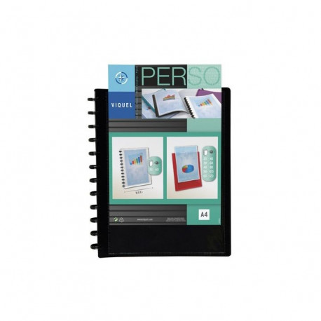 PROTEGE-DOCUMENTS MAXI GEODE PERSONNALISABLE 60 VUES NOIR VIQUEL 044905-05