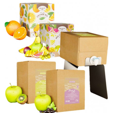 PUR JUS DE POMME PAMPLEMOUSSE ARTISANAL 3L SE GARDE OUVERT 1 MOIS -80% DE PLASTIQUE/ BOUTEILLE  GARDE LE FRAIS