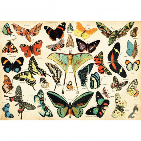 PUZZLE EN BOIS D'ENVIRON 100 PIÈCES, LES PAPILLONS