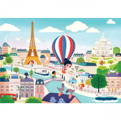 PUZZLE EN BOIS D'ENVIRON 12 PIÈCES, VUE DE PARIS