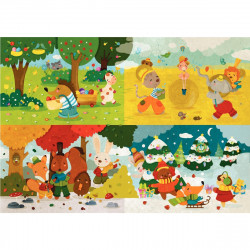 PUZZLE EN BOIS D'ENVIRON 24 PIÈCES, LES SAISONS
