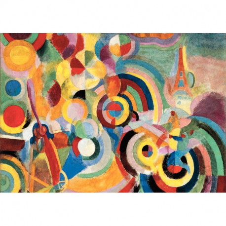 PUZZLE EN BOIS D’ENVIRON 50 PIÈCES, HOMMAGE A BLERIOT DE ROBERT DELAUNAY