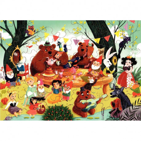 PUZZLE EN BOIS D'ENVIRON 50 PIÈCES, IL ÉTAIT UNE FOIS