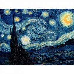 PUZZLE EN BOIS D’ENVIRON 50 PIÈCES, NUIT ETOILEE DE VINCENT VAN GOGH