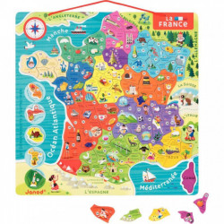 PUZZLE MAGNÉTIQUE EN BOIS DE 93 PIÈCES LA FRANCE
