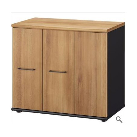 RANGEMENT BAS JAZZ+ FAB FR 3 PORTES-1 PORTE SIMPLE + 1 PORTE DOUBLE PLIANTE COULISSANTE L80xH71 CM CHENE / ANTHRACITE GAR. 3 ANS