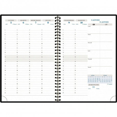 RECHARGE AGENDA SEMAINIER HORIZON SPIRALE 15X21cm