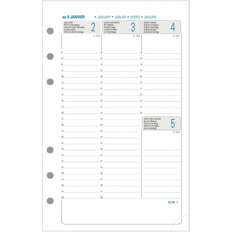 RECHARGE EXATIME 17 SEPT A DEC 18272E 1 SEMAINE SUR 2 PAGES 10,5x17,2CM