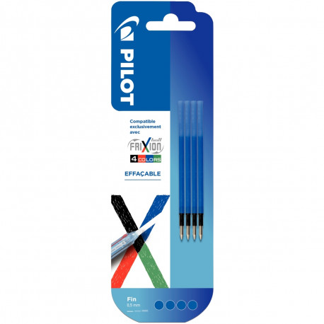 RECHARGE FRIXION BALL 4 COULEURS BLEU PQT 4