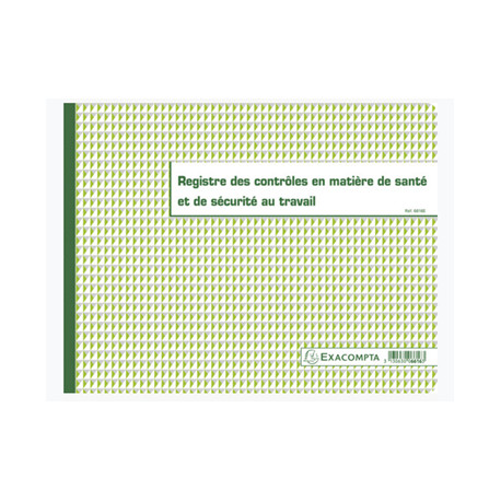 REGISTRE DES CONTROLES DE SANTE ET SECURITE AU TRAVAIL 20 PAGES