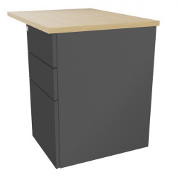 RETOUR SUR CAISSON PORTEUR 3 TIROIRS AMBRE PLATEAU CHÊNE NATUREL/CORPS ANTHRACITE