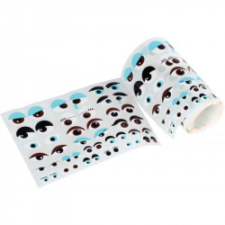 ROULEAU DE 1380 GOMMETTES YEUX FORMES ET COULEURS  ASSORTIS