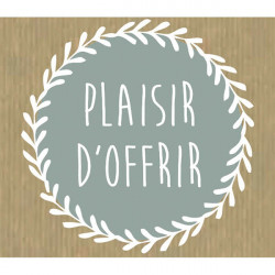 ROULEAU DE 500 ÉTIQUETTES CÉLÉBRATIONS "PLAISIR D'OFFRIR" 40X35 MM GRIS