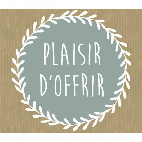 ROULEAU DE 500 ÉTIQUETTES CÉLÉBRATIONS "PLAISIR D'OFFRIR" 40X35 MM GRIS