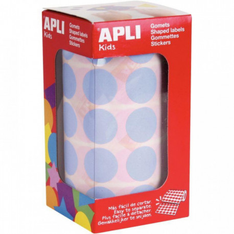 ROULEAU DE GOMMETTES RONDES 20MM BLEU