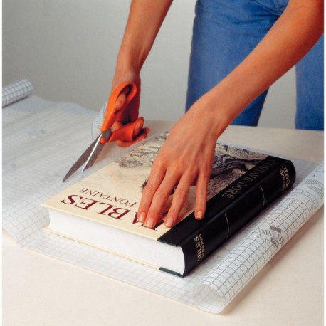 ROULEAU DE PELLICULE ADHÉSIVE REPOSITIONNABLE  COUVRE LIVRE 2 X 0,45 M