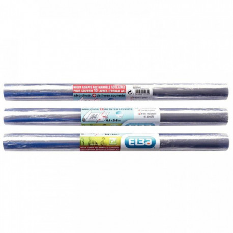 ROULEAU PLASTIQUE INCOLORE  COUVRE LIVRE QUALITÉ SUPÉRIEURE PVC 40CMX5,5M ÉPAISSEUR 8/100ÈME