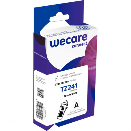 RUBAN  P/ TZE 241 NOIR SUR BLANC 18 MM X 8 M WECARE
