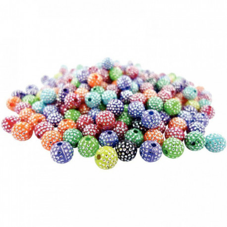 SAC DE 1000 PERLES EN PLASTIQUE EFFET DIAMENTÉE