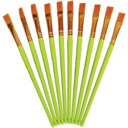 SACHET DE 10 PINCEAUX SYNTHÉTIQUE PLATS N°12