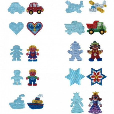 SACHET DE 10 PLAQUES PRÉFORMÉES POUR PERLES HAMA TAILLE MAXI FORMES FANTAISIE
