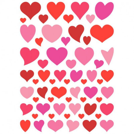 SACHET DE 460 GOMMETTES COEUR FANTAISIE ASSORTIS