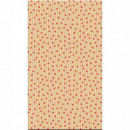 SACHET DE 50 POCHETTES KRAFT 11X21+5CM CŒURS