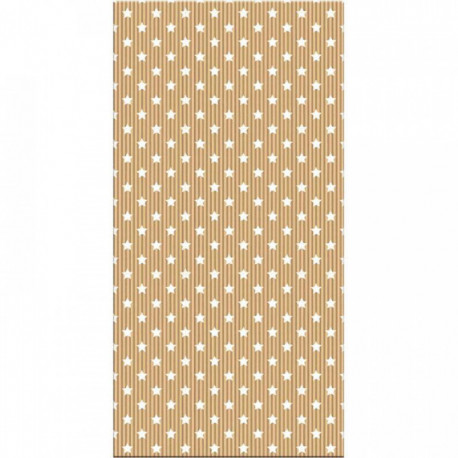 SACHET DE 50 POCHETTES KRAFT 15X31+6CM ÉTOILES