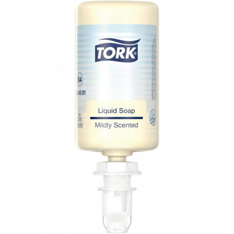 SAVON LIQUIDE BACTERICIDE DOUX  PQT DE 6 RECHARGES DE 1L POUR DISTRIBUTEUR S4  SOIT 1000 DOSES ECOLABEL TORK 424501