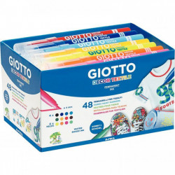 SCHOOLPACK DE 48 FEUTRES TEXTILE POINTE MOYENNE COLORIS ASSORTIS