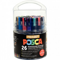 SEAU DE 26 MARQUEURS POSCA FESTIFS DONT 6 OFFERTS