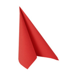 SERVIETTES DE TABLE LOT DE 50 ROUGE 400X400MM ROYAL COLLECTION PLIAGE 1/4 - 4 COUCHES