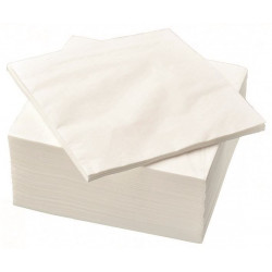 SERVIETTES ouate 1 pli 30x30cm blanches - Carton de 5000